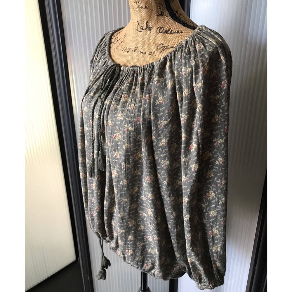 Denim & Supply RL Boho floral flowy shirt. Bohemian style. Cotton+viscose